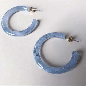 Anthropologie Jewelry - Anthropologie • Sky Resin Hoop Earrings Anthropologie Jewelry - Anthropologie • Sky Resin Hoop Earrings